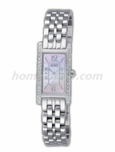 西铁城EG2025-75X女表光动能系列-银色表带/表径21x15mm