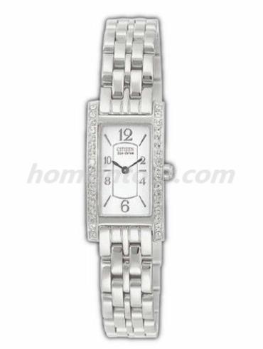 西铁城EG2020-79L女表光动能系列-银色表带/表径21x15mm