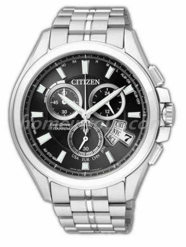 西铁城BY0051-55E男表光动能系列-银色表带/表径43mm