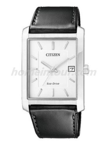 西铁城BM6780-07A男表光动能系列-黑色表带/表径34x31mm