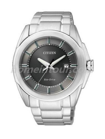 西铁城BM6721-57H男表光动能系列-银色表带/表径43mm