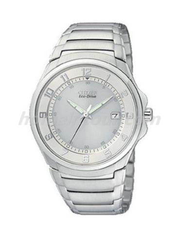 西铁城BM6650-53A男表光动能系列-银色表带/表径39mm