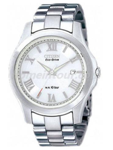 西铁城BM6165-59B男表光动能系列-银色表带/表径39mm