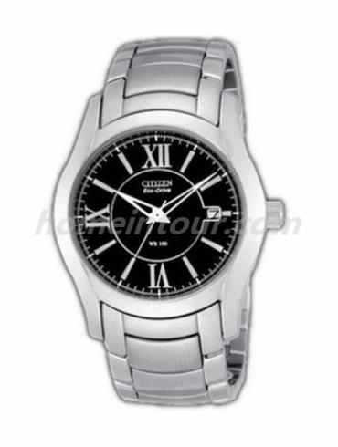 西铁城BM1150-61E男表光动能系列-银色表带/表径37mm