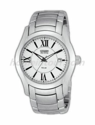 西铁城BM1150-61A男表光动能系列-银色表带/表径37mm