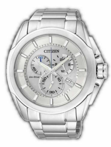 西铁城AT0821-59A男表光动能系列-银色表带/表径43mm