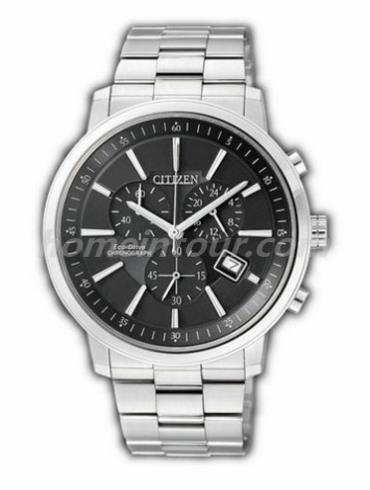 西铁城AT0495-51E男表光动能系列-银色表带/表径40mm