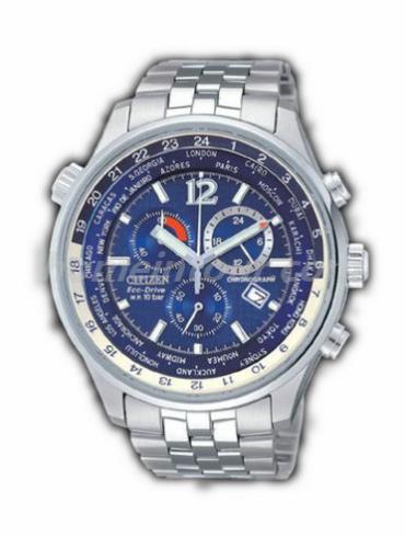 西铁城AT0365-56L男表光动能系列-银色表带/表径43mm