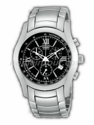 西铁城AT0161-56E男表光动能系列-银色表带/表径38mm