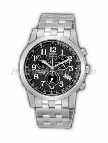 西铁城AT0151-50E男表光动能系列-银色表带/表径38mm