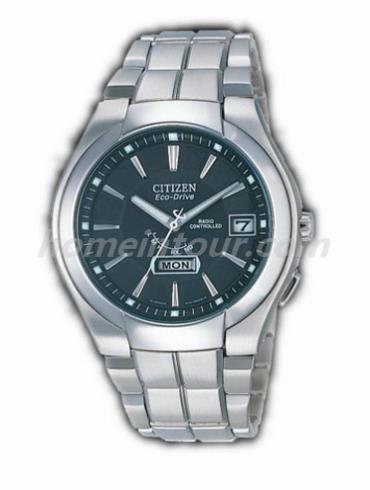 西铁城AS6000-59E男表光动能系列-银色表带/表径40mm