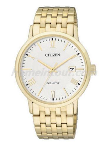 西铁城BM6772-56A男表光动能系列-金色表带/表径37mm