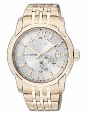 西铁城NJ0052-55A男表机械系列-玫瑰金色表带/表径40mm