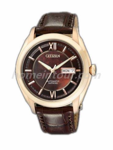 西铁城NH8343-03WB男表机械系列-棕色表带/表径40mm