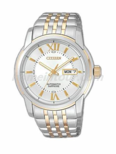 西铁城NH8331-53AB男表机械系列-间金色表带/表径40mm