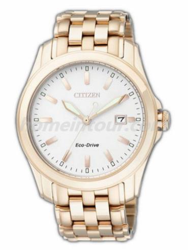 西铁城BM6736-50A男表光动能系列-间金色表带/表径40mm