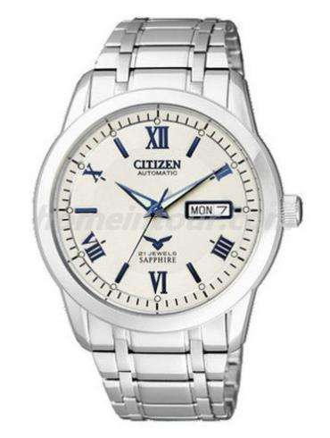 西铁城NH8290-59AB男表机械系列-银色表带/表径40mm