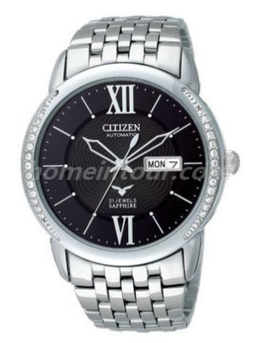 西铁城NH8270-56EB男表机械系列-银色表带/表径40mm