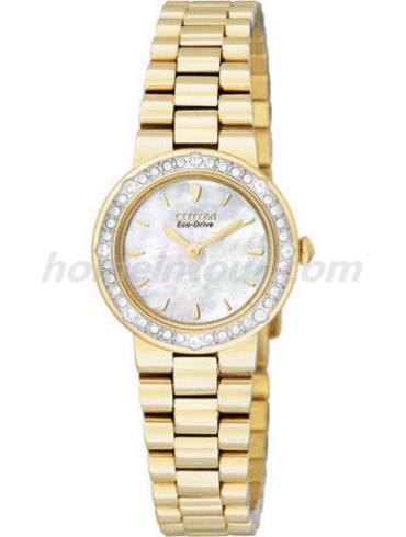 西铁城EX1042-55D女表光动能系列-金色表带/表径23mm