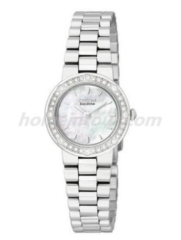 西铁城EX1040-51D女表光动能系列-银色表带/表径23mm