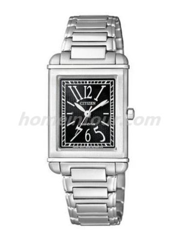 西铁城EW5341-59E女表光动能系列-银色表带/表径32x23mm