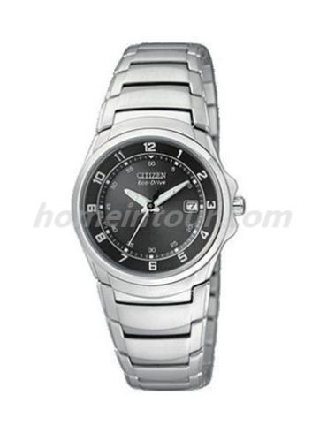 西铁城EW1360-56E女表光动能系列-银色表带/表径28mm