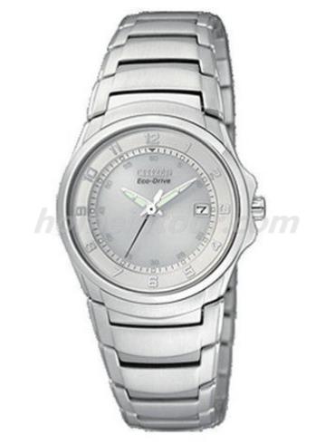 西铁城EW1360-56A女表光动能系列-银色表带/表径28mm