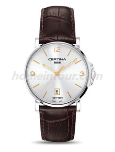 雪铁纳C017.410.16.037.01男表卡门系列-深棕色表带/表径38mm