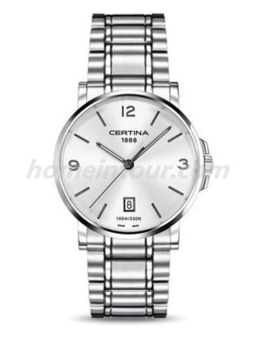 雪铁纳C017.410.11.037.00男表卡门系列-银色表带/表径38mm