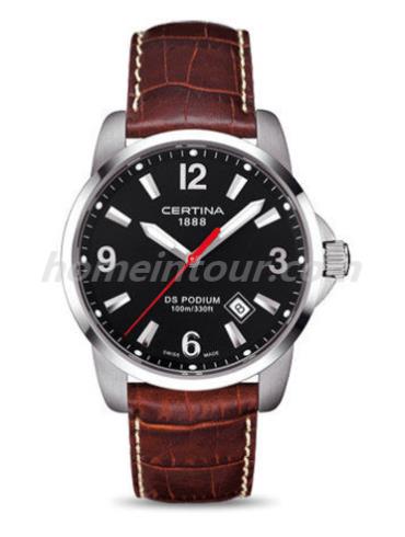 雪铁纳C001.610.16.057.00男表冠军系列-深棕色表带/表径40mm