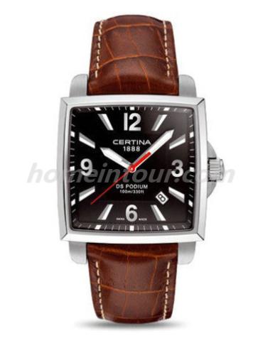 雪铁纳C001.510.16.057.01男表冠军系列-深棕色表带/表径36mm