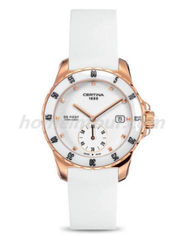 雪铁纳C014.235.37.011.00女表荣耀系列-白色表带/表径34.8mm