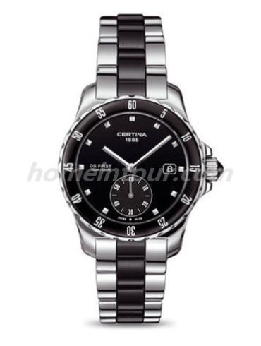 雪铁纳C014.235.11.051.01女表荣耀系列-银色/黑色表带/表径34.8mm