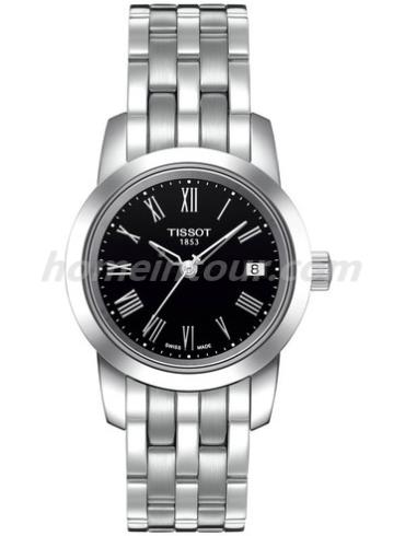 天梭T033.210.11.053.00女表T-Classic系列-银色表带/表径28mm