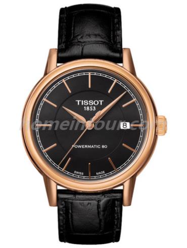 天梭T085.407.36.061.00男表T-Gold系列-黑色表带/表径40mm