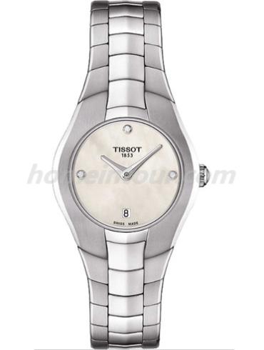 天梭T096.009.11.116.00女表T-Lady-银色表带/表径25.9mm