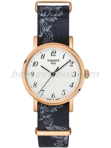 天梭T109.210.38.032.00女表T-Classic系列-黑色表带/表径30mm