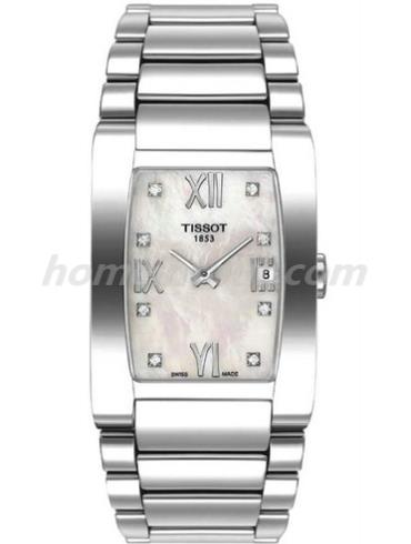 天梭T105.309.11.116.00女表T-Lady-灰色表带/表径24×27.5mm