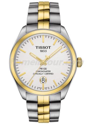 天梭T101.408.22.031.00男表T-Classic系列-灰色，1.14微米黄金镀层表带/表径39mm