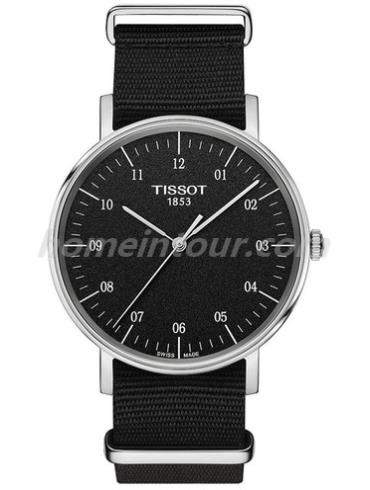 天梭T109.410.17.077.00男表T-Classic系列-黑色表带/表径38mm