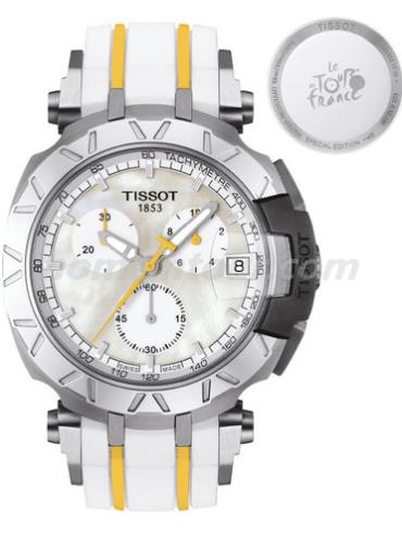 天梭T092.417.17.111.00男表Special Collections系列-白色，黄色表带/表径45.25mm