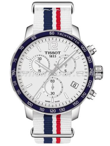 天梭T095.417.17.037.09男表Special Collections系列-蓝白红相间表带/表径42mm