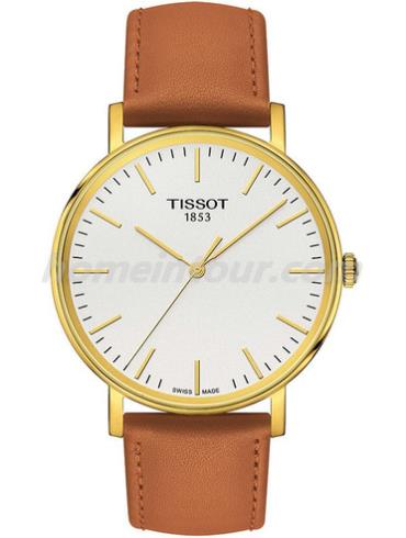 天梭T109.410.36.031.00男表T-Classic系列-棕色表带/表径38mm