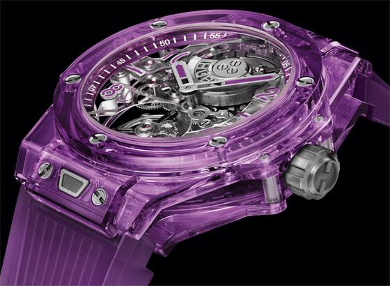 宇舶表推出限量版 Big Bang 陀飞轮自动紫色蓝宝石腕表